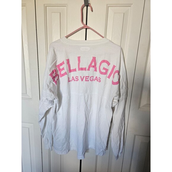 Las Vegas Bellagio Long sleeve spirit Jersey style white pink XL - Picture 1 of 5